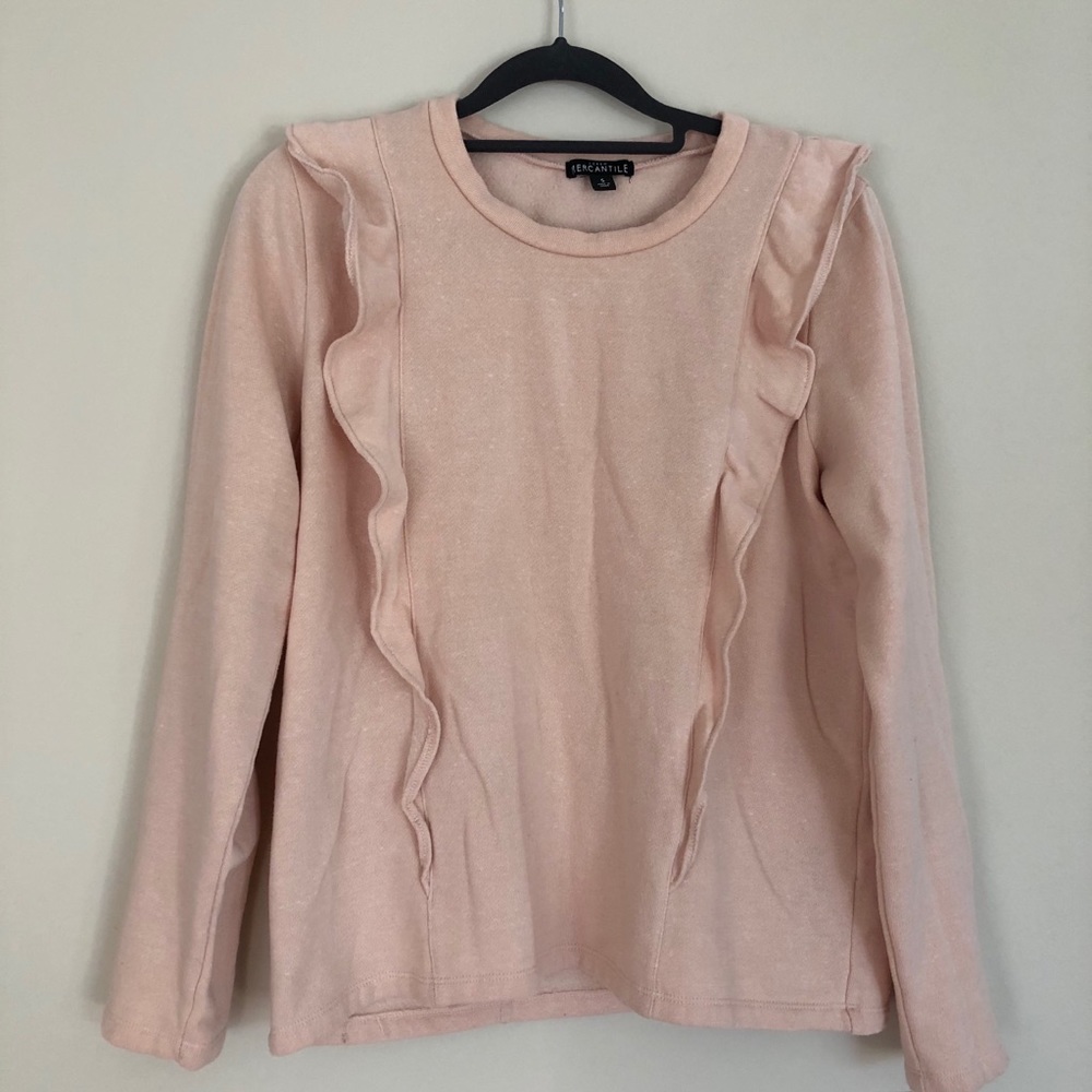 Pink ruffle sweater